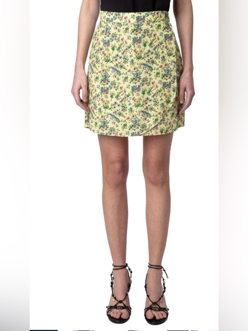 Zadig & Voltaire Garden Floral Faux Wrap Mini Skirt Size 42 / Medium NWT